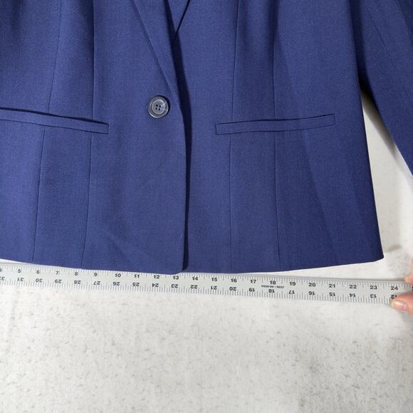 Kasper Woman Blazer Sz 16W Single Button Fully Lined Blue New w Tags Career Pro - Picture 10 of 16
